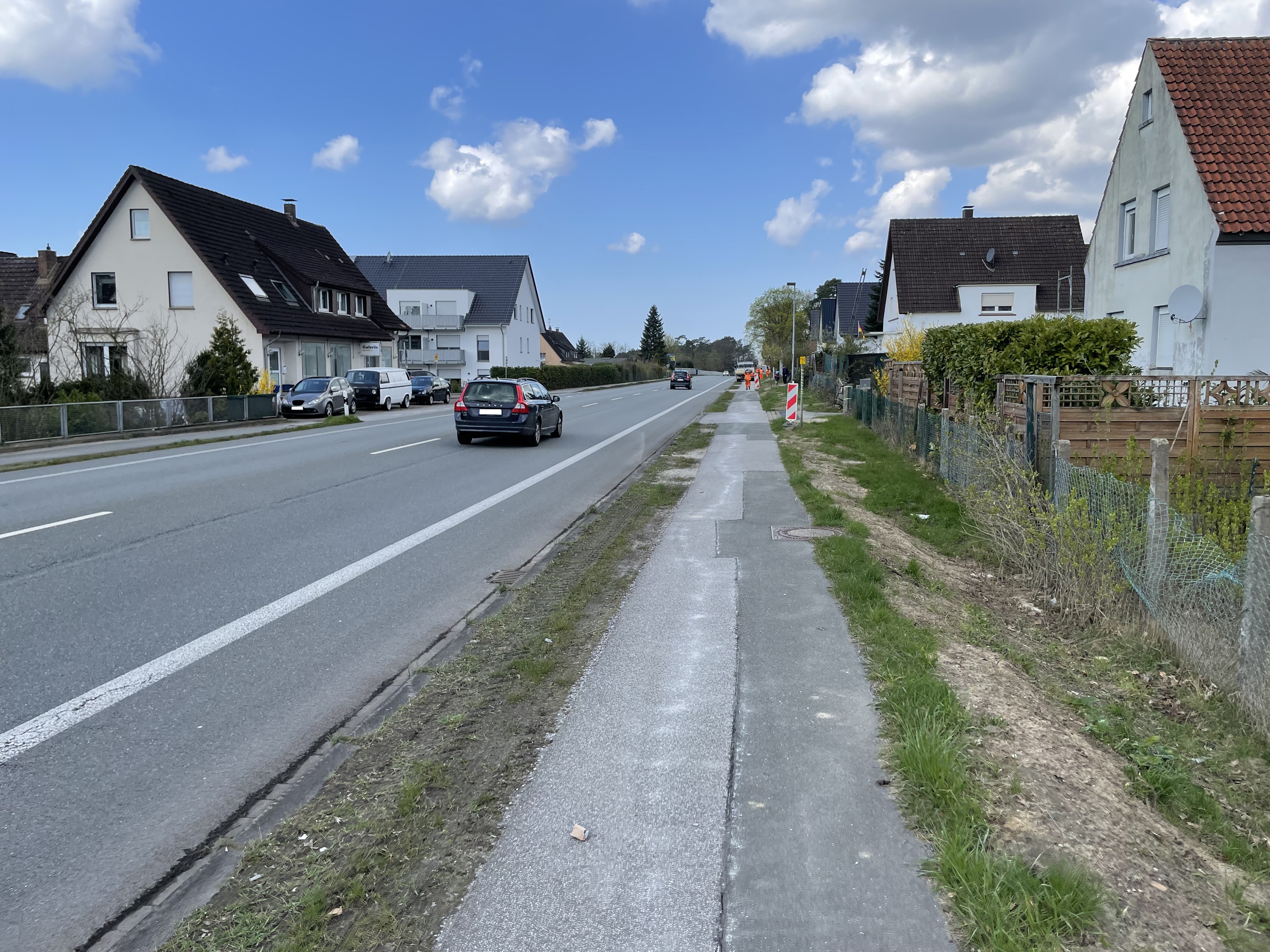 Veloroute | Ansicht Teilabschnitt Bielefeld - Steinhagen vorher