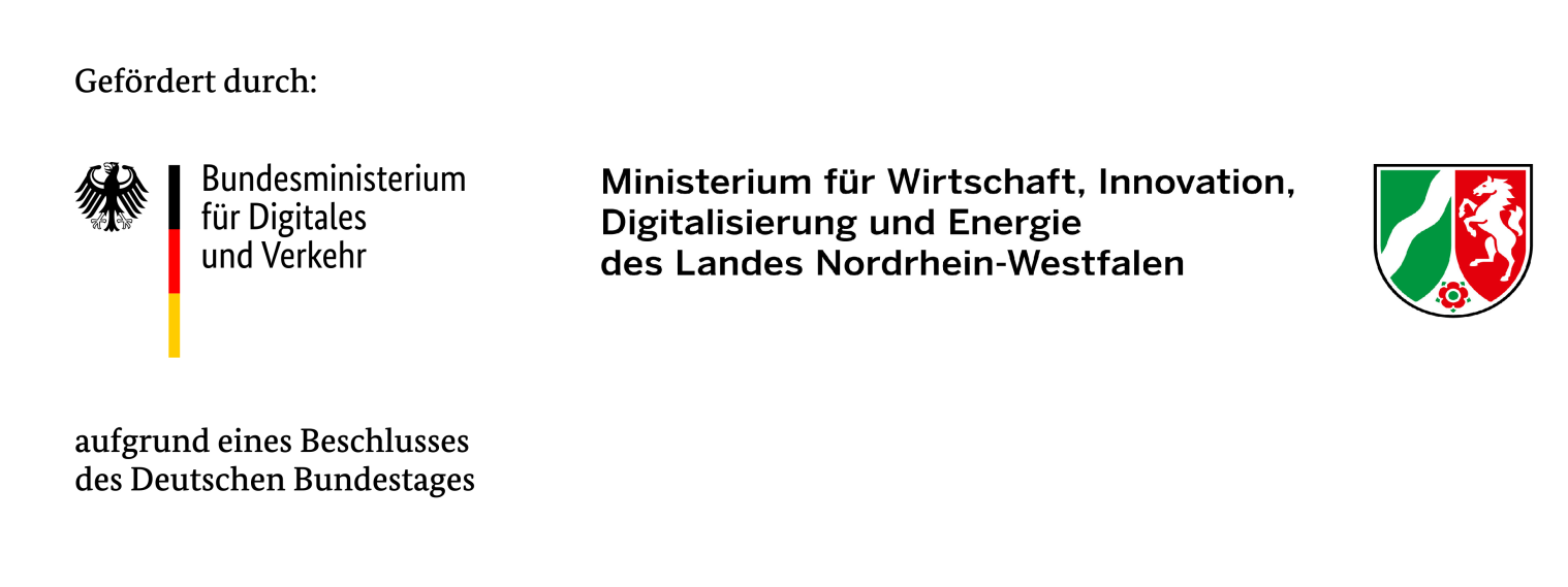 Logos Bundesministerium Digitales und Verkehr und Ministerium für Wirtschaft NRW