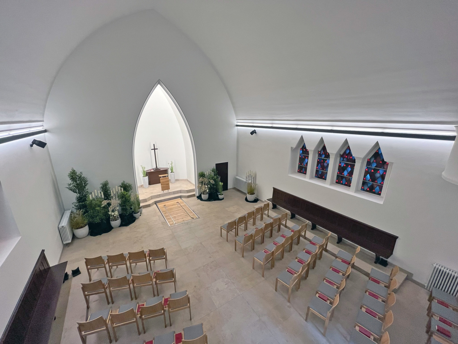 Innenraum der Kapelle auf dem Friedhof Schildesche