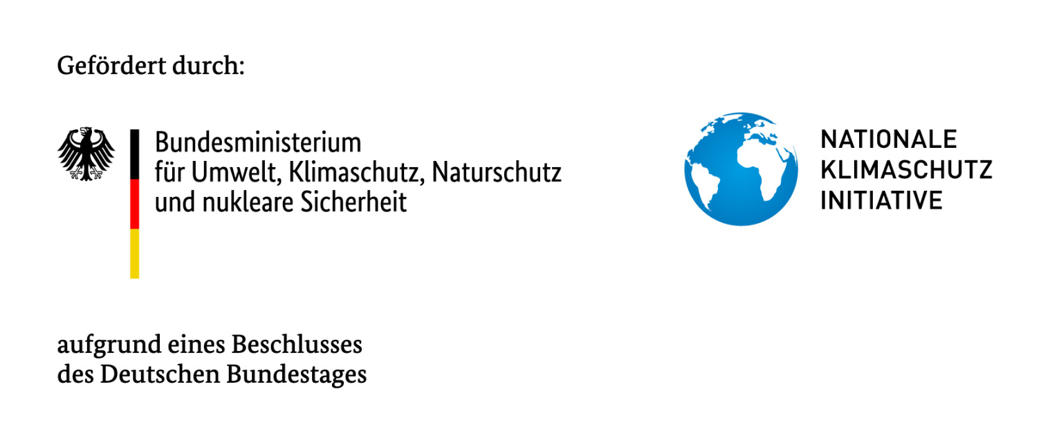 Die Logos des Bundesministeriums für Wirtschaft und Klimaschutz (BMWK) sowie das Logo der Nationalen Klimaschutz Initiative (NKI)