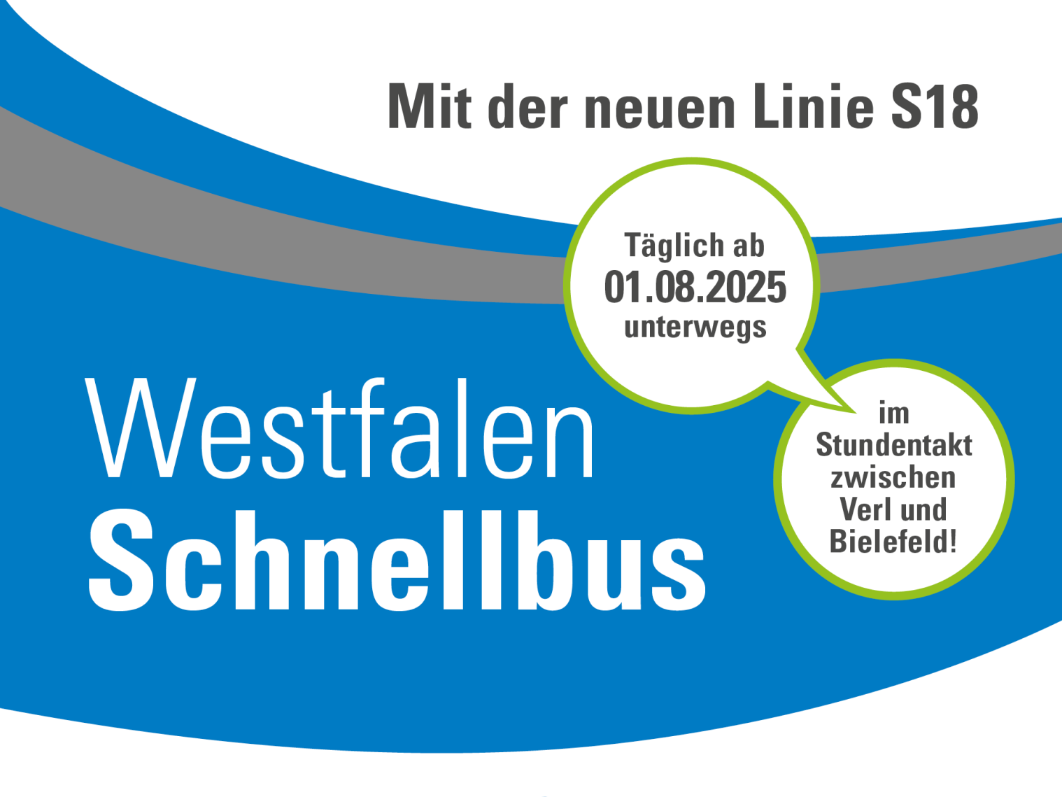 Die Schnellbus-Linie S18 startet am 1. August: Im Stundentakt und ohne Umstieg von Verl nach Bielefeld