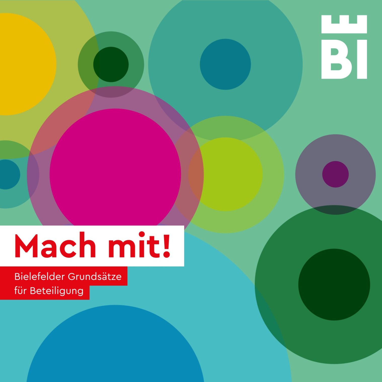 Deckblatt von "Mach mit! Bielefelder Grundsätze für Beteiligung"