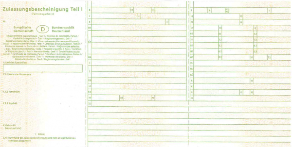 Zulassungsbescheinigung Teil 1