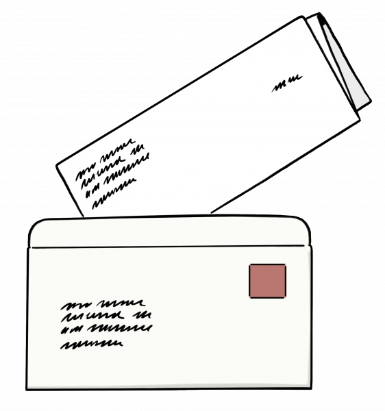 Grafik von einem Briefumschlag mit Brief