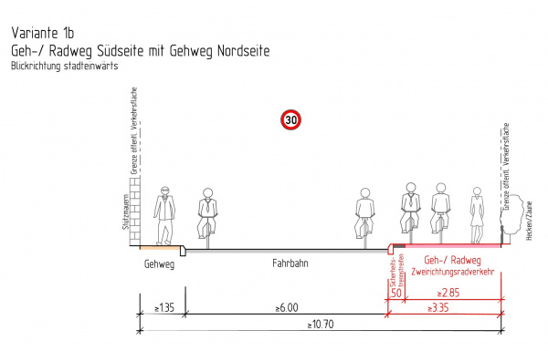 Variante 1b - Straßenquerschnitt
