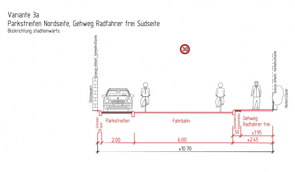 Variante 3a - Straßenquerschnitt