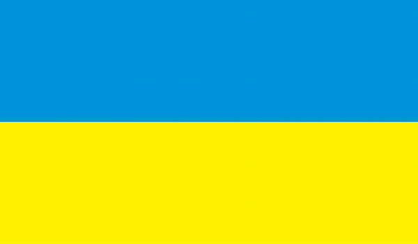 Flagge der Ukraine in Blau und Gelb