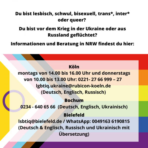 Anlaufstellen queere Geflüchtete Anlaufstellen queere Geflüchtete