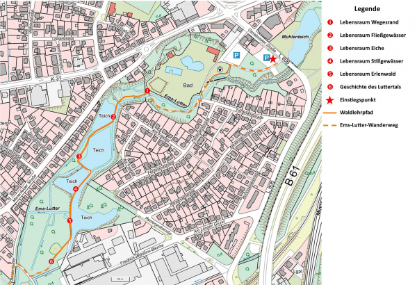 Lageplan Lutter-Lehrpfad