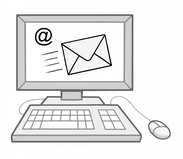 Eine E-Mail auf einem Computer