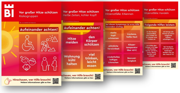 Hitze-Plakate Risikogruppen