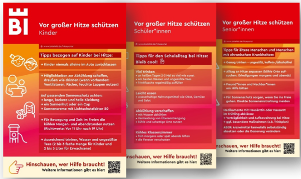 Hitze-Plakate für das richtige Verhalten bei Hitze