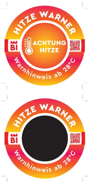 Aufkleber Hitze-Warner