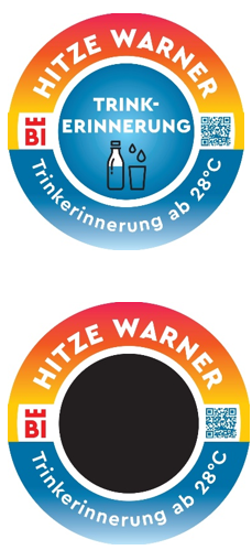 Aufkleber Trinkerinnerung bei Hitze