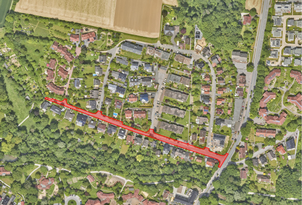 Die Karte zeigt die geplante Baumaßnahme im Upfeldweg in Schildesche. Grafik: Stadt Bielefeld