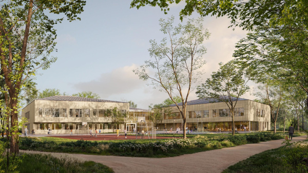 Neubau der Grundschule in Sieker, Visualisierung: Stadt Bielefeld