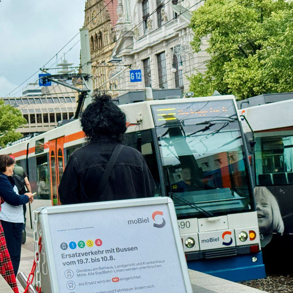 Sperrung Niederwall wegen Gleisarbeiten. Foto: Stadt Bielefeld