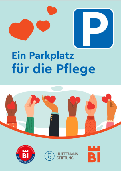 Plakat Parkplatz für die Pflege