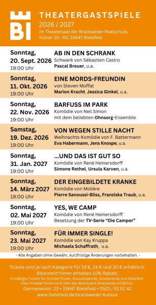 Spielzeit 2026/2027 Brackweder Kulisse