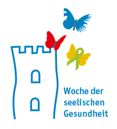 Gezeichneter Sparrenburgturm mit Schmetterlingen