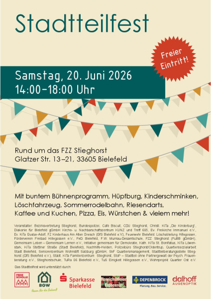 Buntes Plakat Stadtteilfest