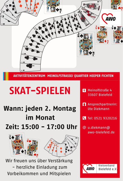 Spielkarten laden zum Skatspielen ein