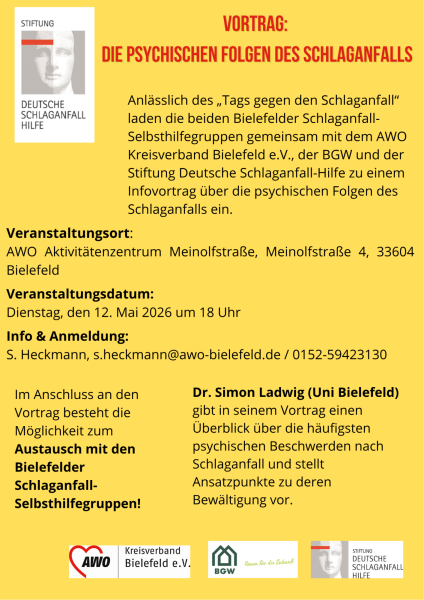 Vortragsankündigung mit Inhalt, Zeit und Ort