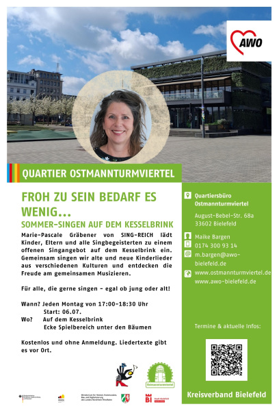 Offenes Sommer-Singen auf dem Kesselbrink in Bielefeld – montags, kostenlos und ohne Anmeldung.