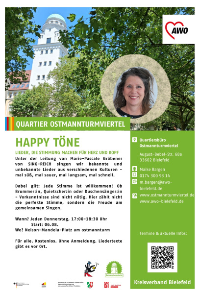Offenes Singen für alle: bekannte und neue Lieder, donnerstags im Ostmannturmviertel.