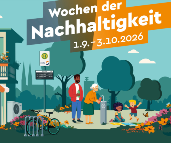 Buntes Beispiel für ein nachhaltiger Ort in der Stadt