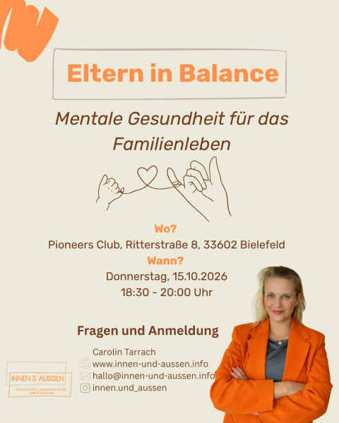 Flyer mit Infos und Foto von Frau