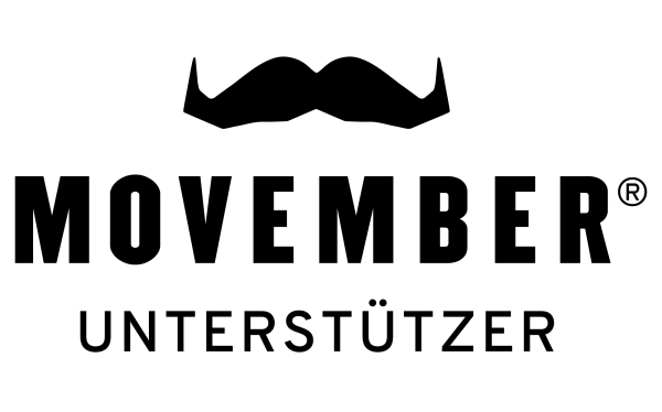 Schnurrbart mit den Schriftzug ,NOVEMBER UNTERSTÜTZER'