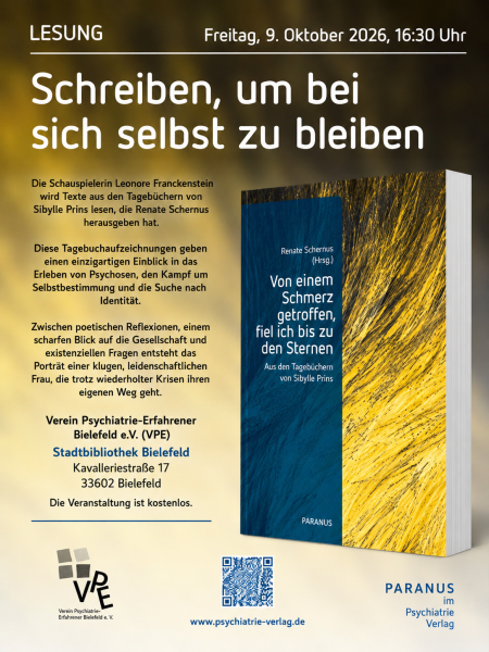 Gelb-blaues Buch auf gelb-braunen Grund mit weißer Schrift