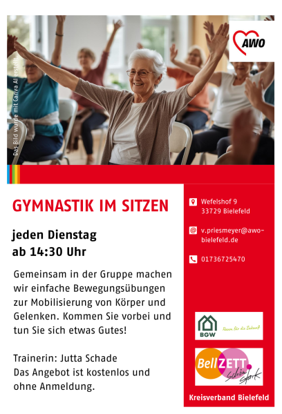 Das Bild zeigt den Flyer der Gymnastik in Brake.
