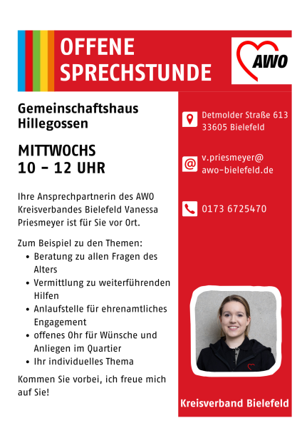Das Bild zeigt den Flyer für die offene Sprechstunde.