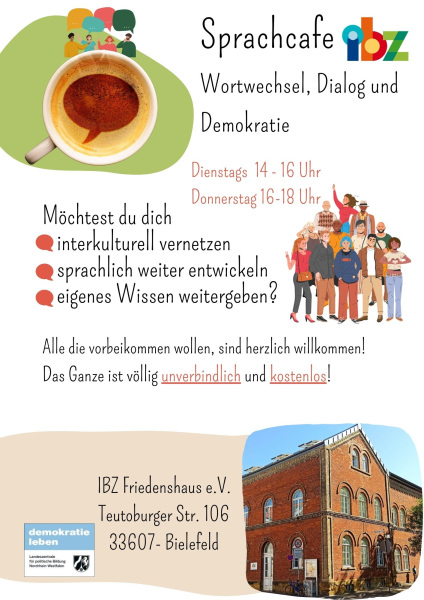 einBild von einer Kaffeetasse und das Gebäude von IBZ