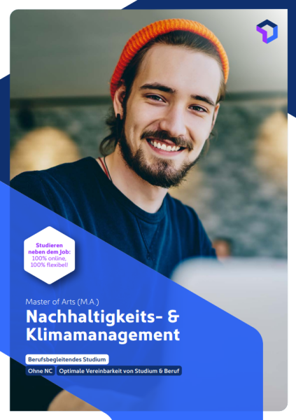 Flyer: Nachhaltigkeits- & Klimamanagement Master of Arts (M.A.)