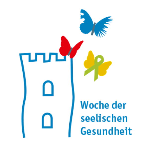 Gezeichneter Sparrenburgturm mit Schmetterlingen