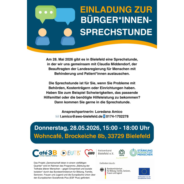 Flyer zur Bürger*innensprechstunde
