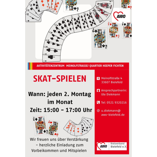 Spielkarten laden zum Skatspielen ein