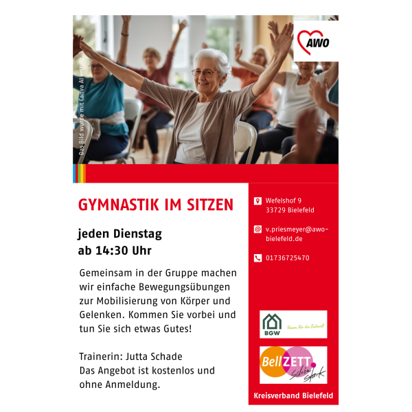 Das Bild zeigt den Flyer der Gymnastik in Brake.