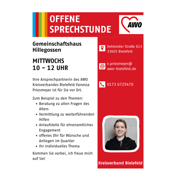 Das Bild zeigt den Flyer für die offene Sprechstunde.