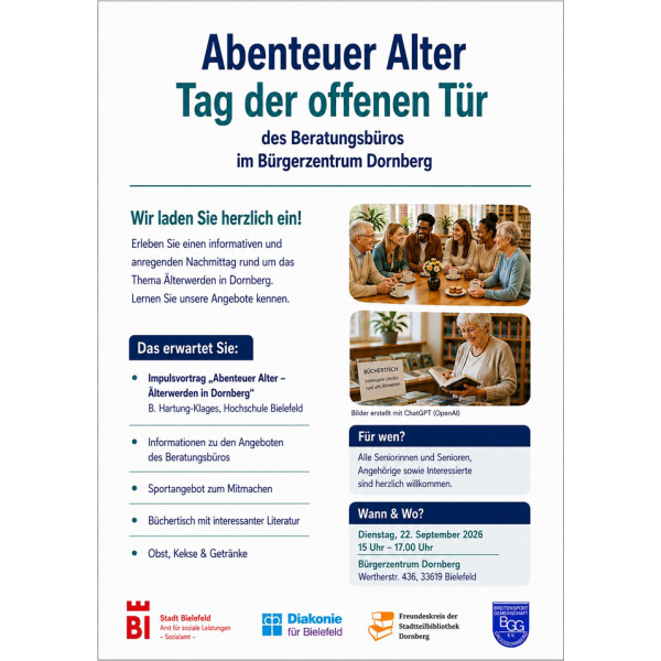 Tag der offenen Tür des Beratungsbüros im Bürgerzentrum Dornberg