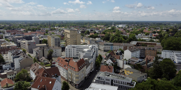 Luftbildaufnahme von der Stadt Gütersloh