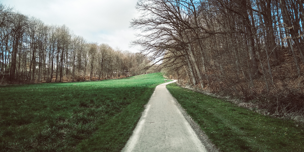 Laufstrecke der Bielefelder-Runden im Sieben-Teiche-Grünzug in Brake  
