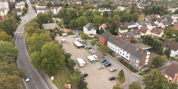 Wochenmarkt Luftbild Brackwede