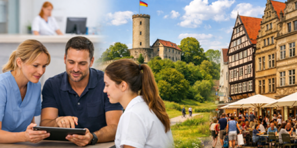 Ein KI-generiertes Bild zur Visualisierung des städtischen Gesundheitsmanagements zur medizinischen Versorgung in Bielefeld