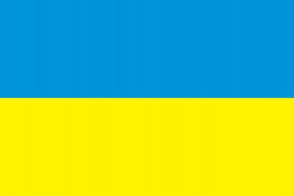 Flagge der Ukraine in Blau und Gelb