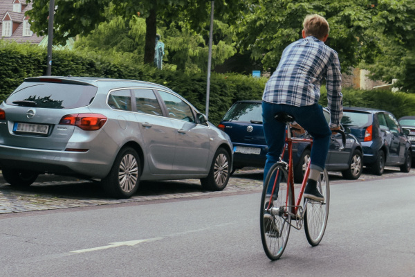 Fahrradfahrer auf Straße
