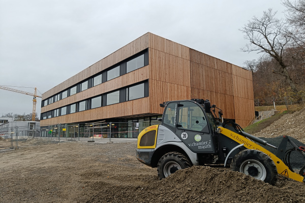Außenansicht des Neubaus für den SEK II der Gesamtschule Rosenhöhe. Foto: Stadt Bielefeld